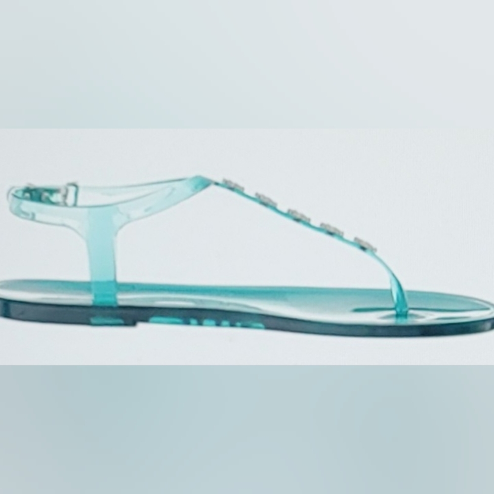 NIB KATY PERRY SEAHORSE MERMAID GEL SANDAL SIZE 11 OCEAN BLUE - Picture 4 of 11